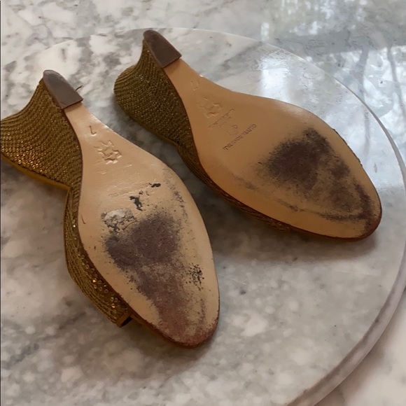 Olivia Rose Tal Gold/Green Wedge Sandals Sz 7 - Picture 7 of 7